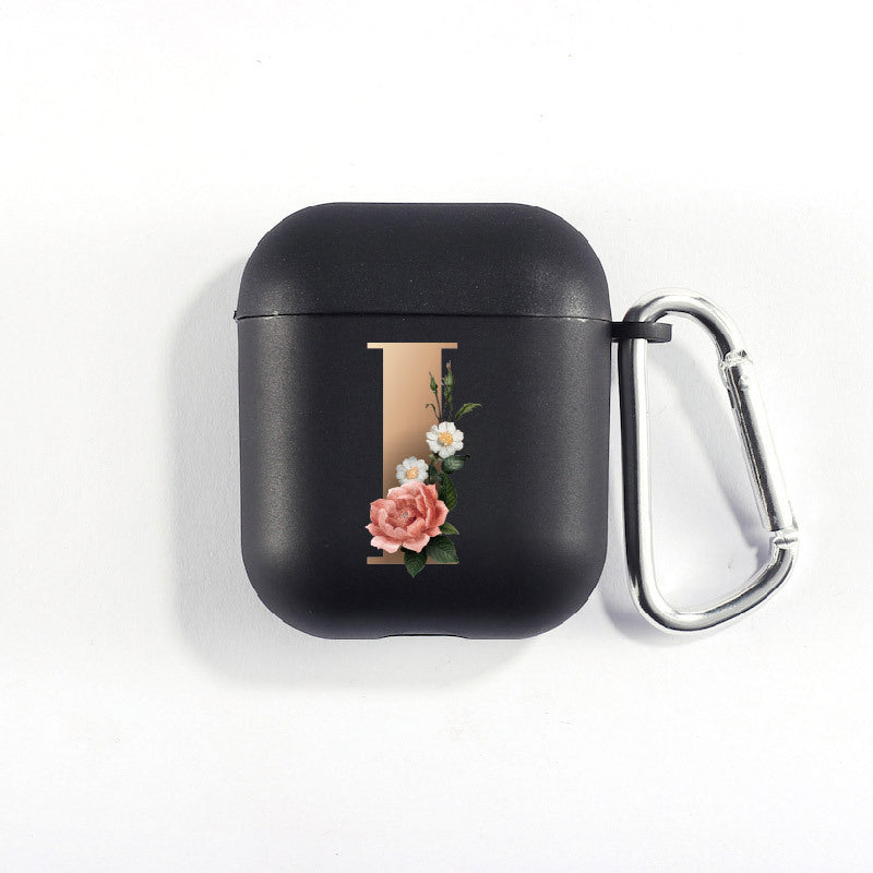 Matte Black Alphabet Series-Earbud Case