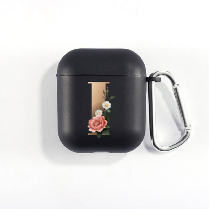 Matte Black Alphabet Series-Earbud Case