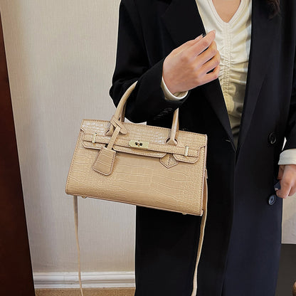Crocodile Pattern Kelly Handbag – Fashion Luxury for Modern Women