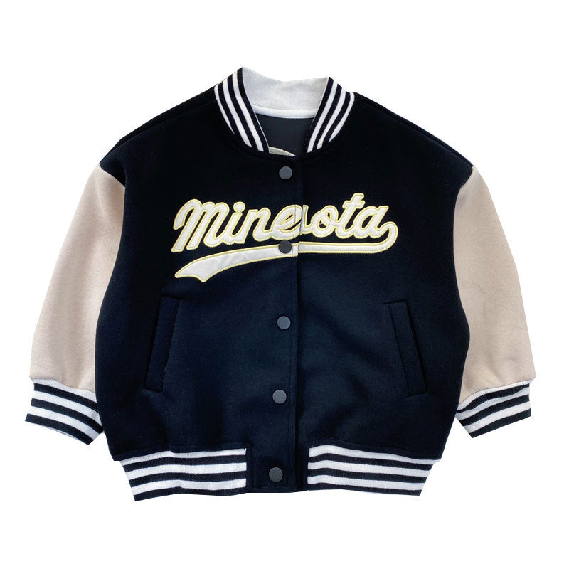 Children’s Korean Baseball Uniform Jacket – Stylish All-Match Boys’ Outerwear