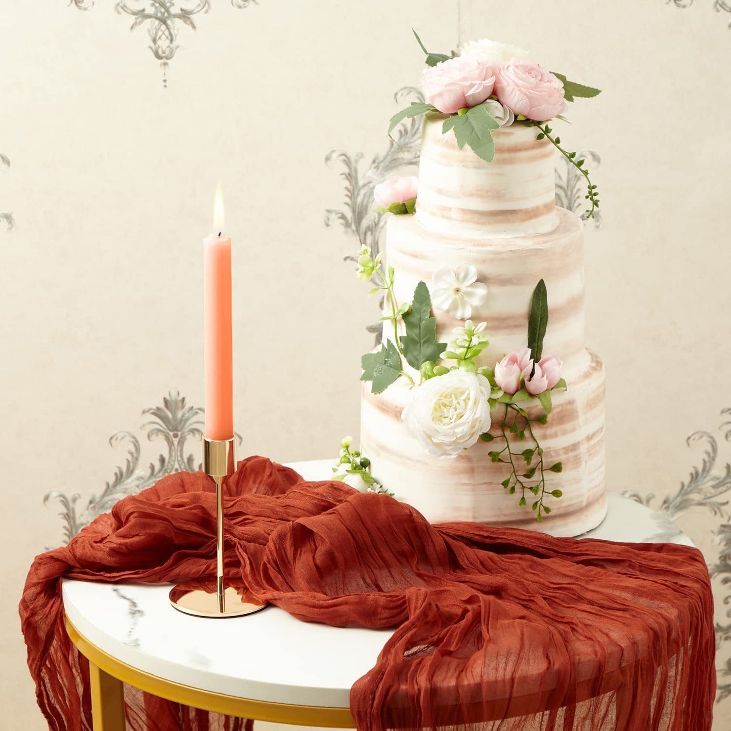 Chambray Table Runner – Rustic Fabric Table Decor for Birthday Parties, Baby Showers & Special Occasions