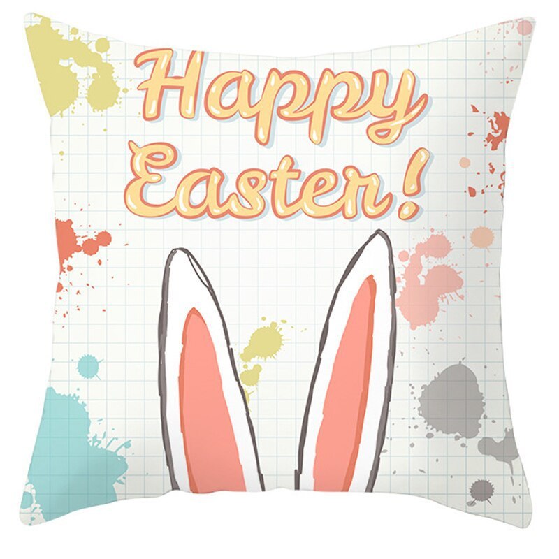 Easter Pillowcase – Soft Short Plush Cushion Cover for Spring & Holiday Home Decor