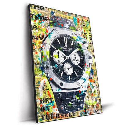 Luxury Canvas Wall Art – World Famous Watch Graffiti Prints (Frameless Design)