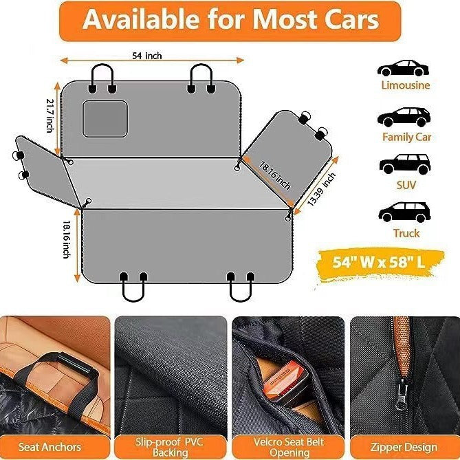 Water And Dirt Resistant Pet Car Mat