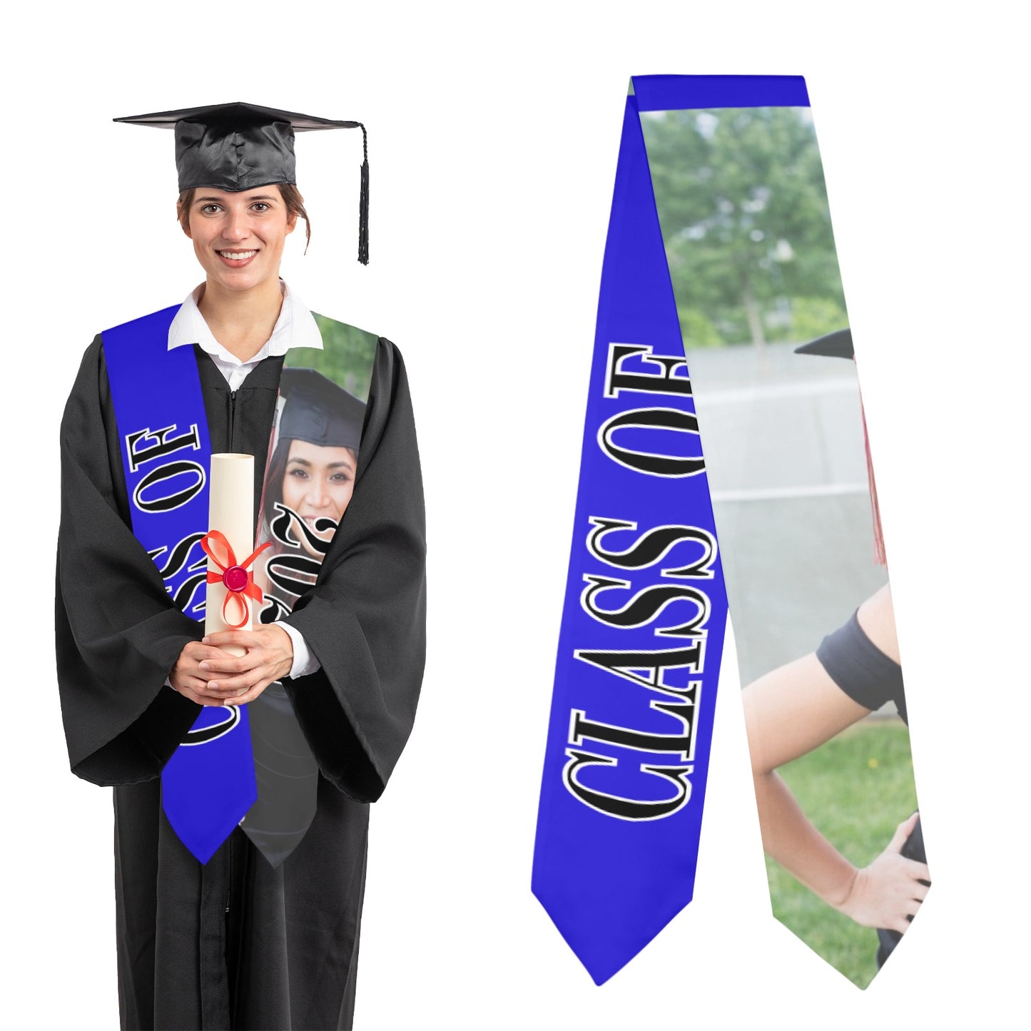 Class of 2025 Graduation Stole – Personalized Satin Graduation Sash