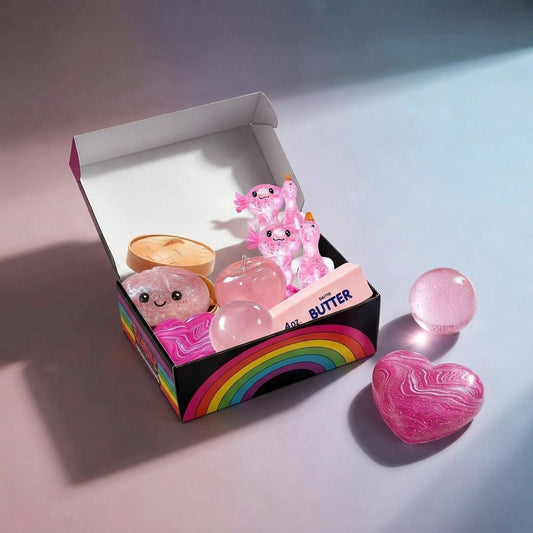 Pink Glitter Squishy Toy Set